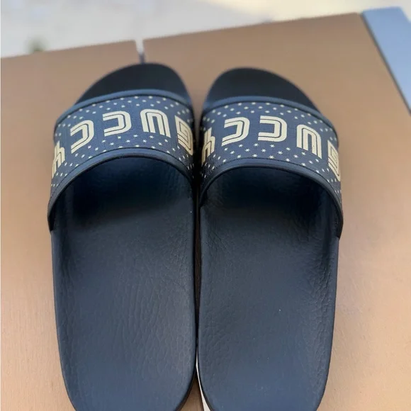 Gucci Black and Gold Star Slide Sandals AUTHENTIC size 38 - Picture 6 of 16